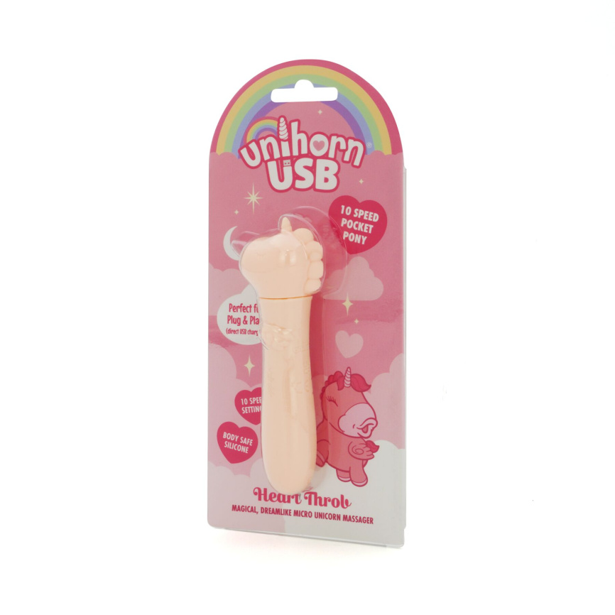 Вібратор-єдиноріжка Unihorn USB Bullet – Heart Throb, віброкуля, USB-зарядка, 10 режимів фото 3