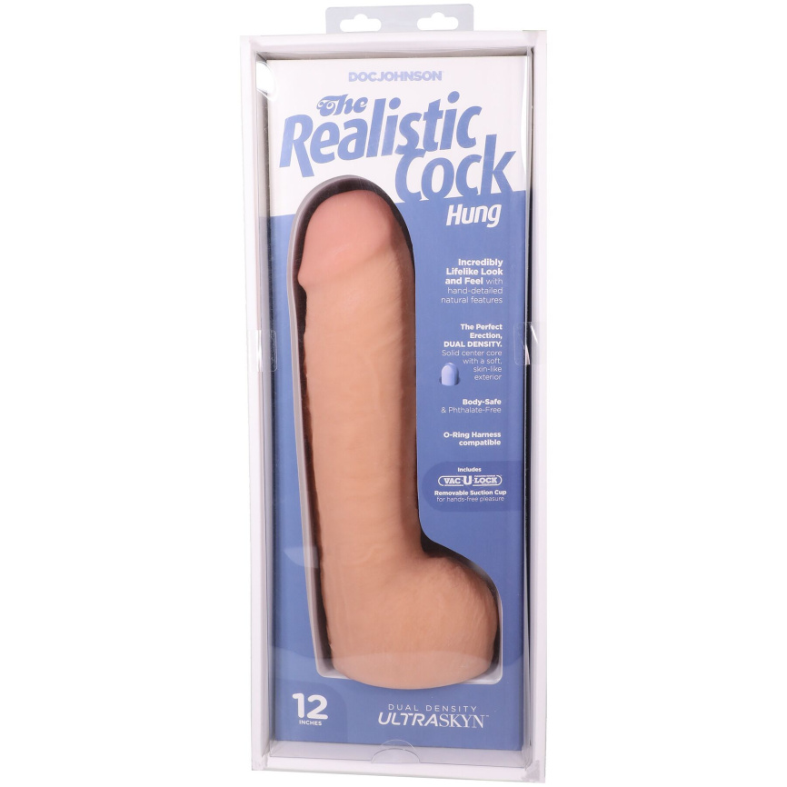 Фалоімітатор Doc Johnson The Realistic Cock ULTRASKYN - 12 Inch Hung with Balls Vanilla фото 10