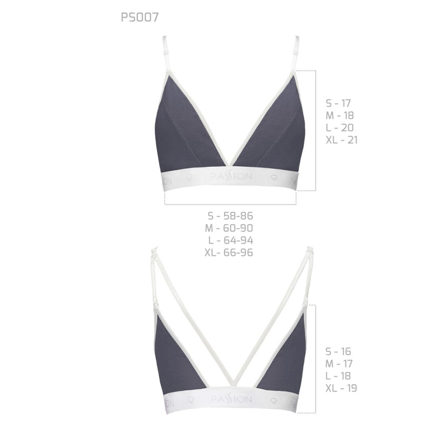 Спортивний топ з подвійними бретелями Passion PS007 TOP XL, dark grey фото 5