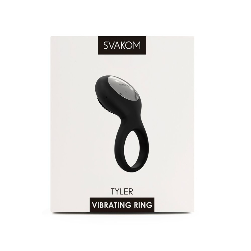 Ерекційне кільце з вібрацією Svakom Tyler Black фото 7