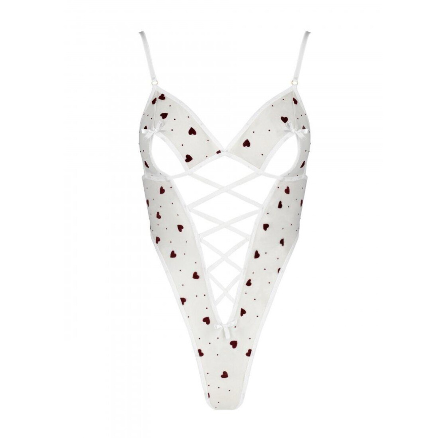 Еротичний боді з малюнком Passion LOVELIA BODY S/M, white фото 5