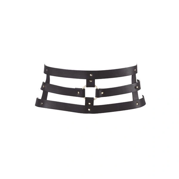 Портупея-пояс Bijoux Indiscrets MAZE - Wide Belt and Restraints Black, экокожа фото 1