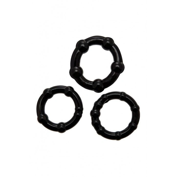 Набор эрекционных колец Wooomy Babooom cockring set, 3 размера, отлично тянутся фото 1