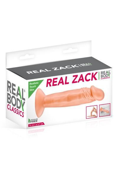 Фалоімітатор Real Body — Real Zack Flesh, TPE, діаметр 3,7 см фото 3