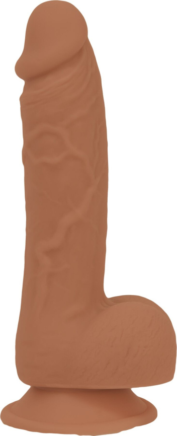 Фалоімітатор ADDICTION Steven 7.5" Silicone Dong Caramel, віброкуля в подарунок фото 2