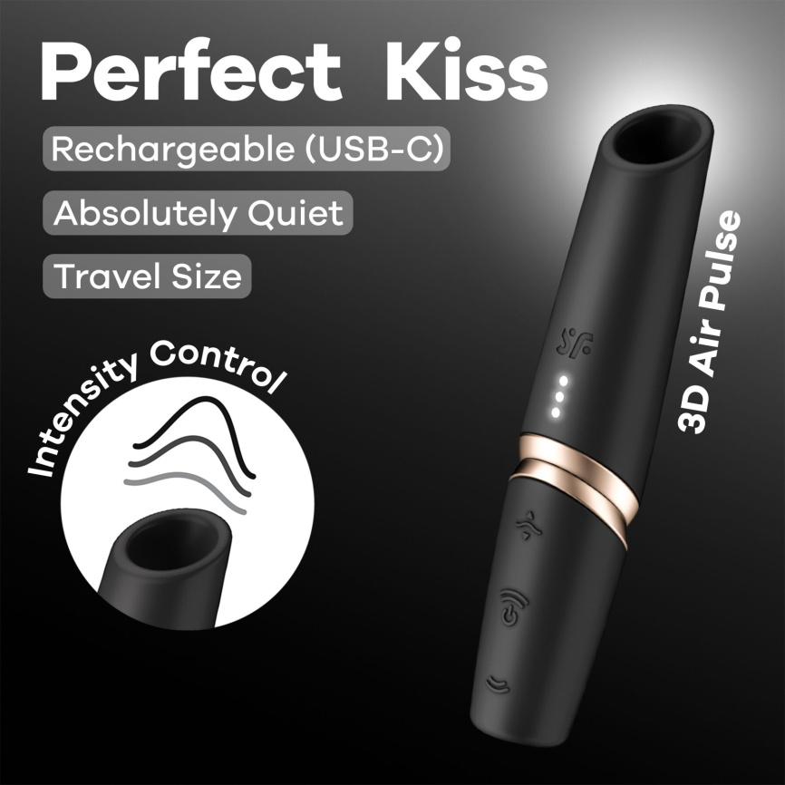 Вакуумний стимулятор Satisfyer Perfect Kiss, магнітна технологія 3D Air Pulse, 30 режимів роботи фото 6