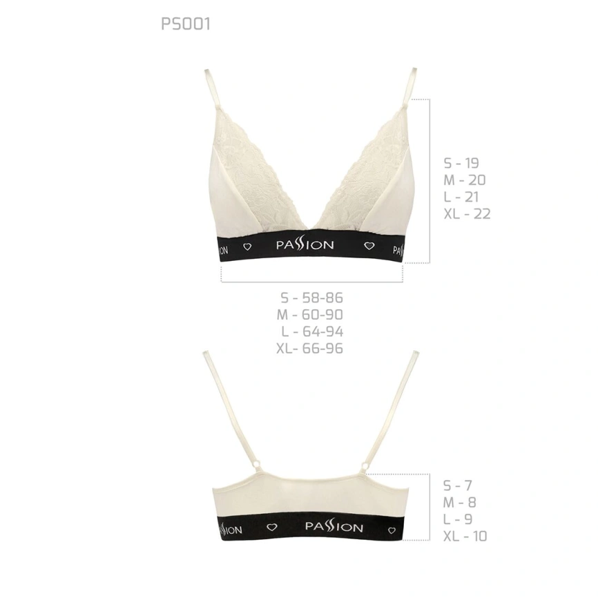Эластичный топ с кружевом Passion PS001 TOP M, ecru фото 10