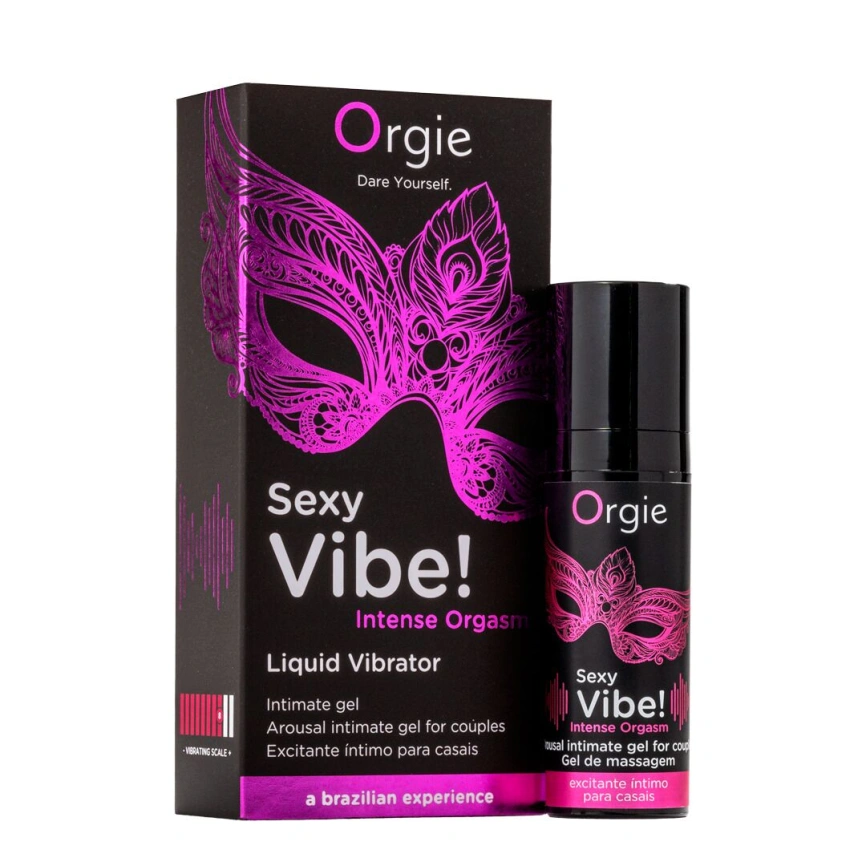 Жидкий вибратор Orgie Sexy Vibe! Intense Orgasm, 15 мл, тепло-холод, очень мощный фото 1