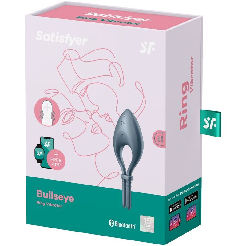 Ерекційне смарт-віброкільце ласо з регулюванням розміру Satisfyer Bullseye Dark Blue фото 3