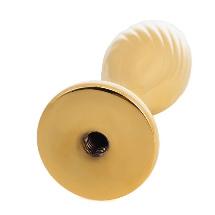Металлическая анальная пробка — кроличий хвост LOCKINK SEVANDA White Bunny-Tail Anal Pear-shape Plug фото 4