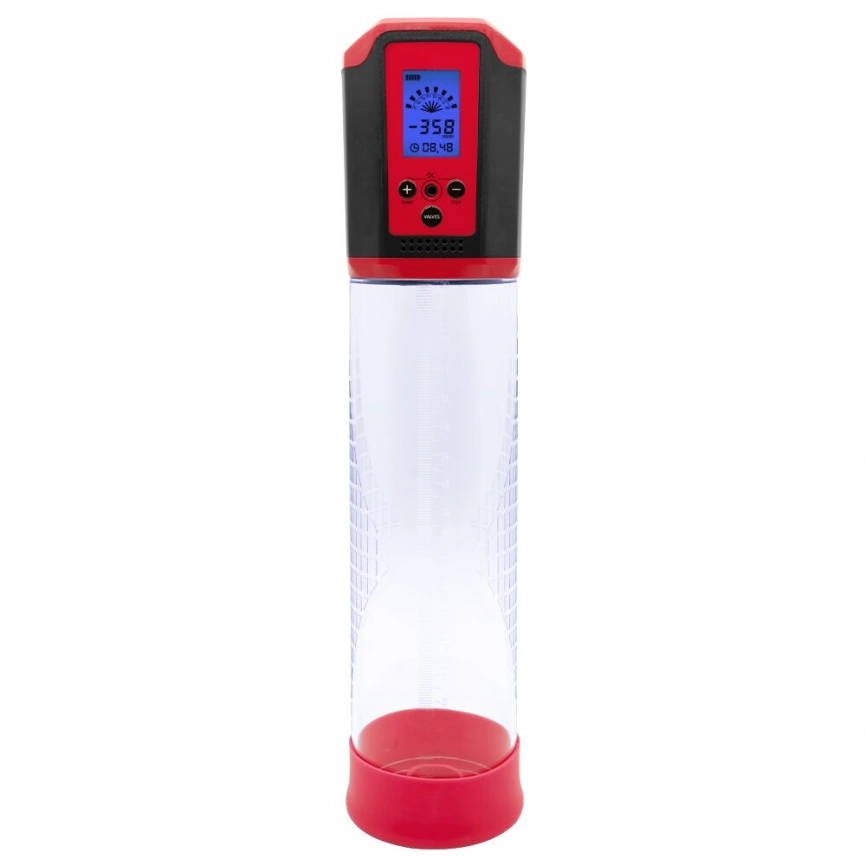 Автоматическая вакуумная помпа Men Powerup Passion Pump Red, LED-табло, перезаряжаемая, 8 режимов фото 1