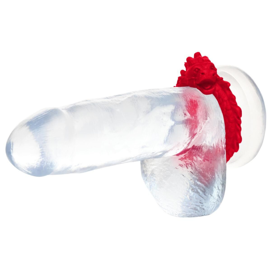 Ерекційне кільце – дракон Creature Cocks Rise of the Dragon Silicone Penis Ring – Red, діаметр 4 см фото 7
