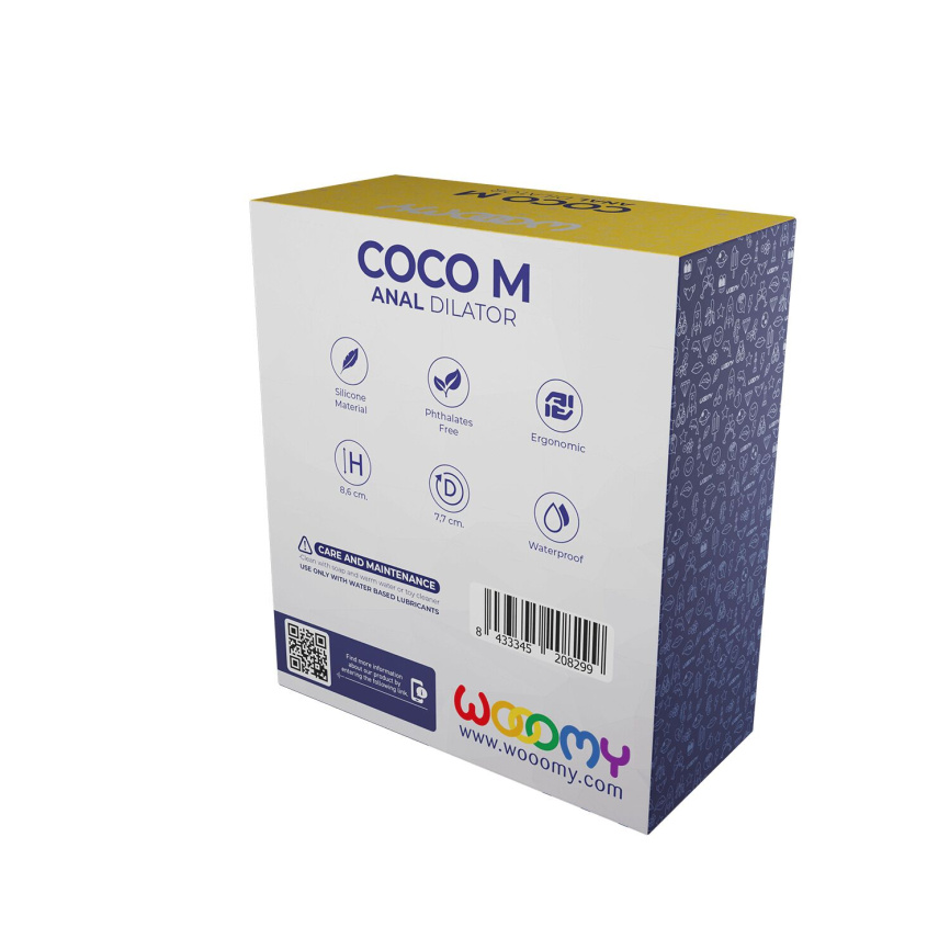 Анальний розширювач Wooomy Coco M, чорний, силіконовий, роздвоєний фото 4