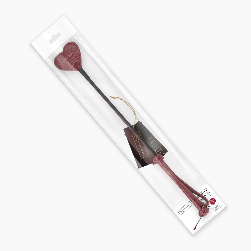 Шлепалка-сердечко Liebe Seele Wine Red Riding Crop with Heart-Shape Tip, натуральная кожа фото 5