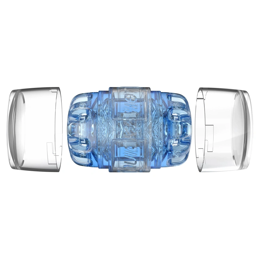 Мастурбатор Fleshlight Quickshot Turbo Blue Ice, компактный, сквозной, подойдет для пар и минета фото 5