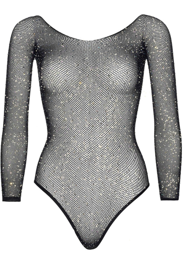 Сітчасте боді зі стразами Leg Avenue Crystalized fishnet bodysuit Black One Size фото 5