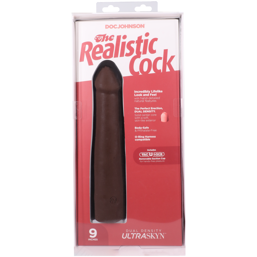 Фалоімітатор Doc Johnson The Realistic Cock ULTRASKYN - 9 Inch Chocolate фото 10