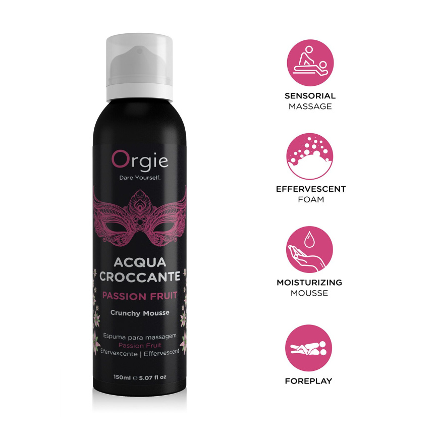 Масажна пінка Orgie – Acqua Croccante Passion Fruit (150 мл), ефект бульбашок, що лопаються фото 3