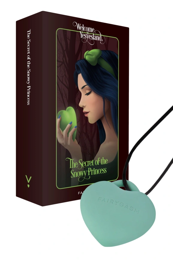 Мини-вибратор «Сердечко» FairyGasm PleasureStone green, 9 режимов, на шнурке фото 1
