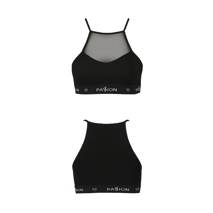 Спортивный топ с прозрачной вставкой Passion PS006 TOP L, black фото 12