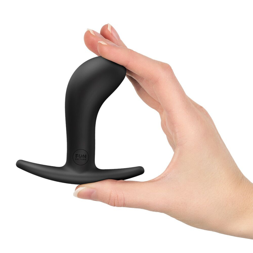 Анальна пробка Fun Factory BOOTIE M Black, діаметр 3,3 см, тонкий обмежувач фото 2