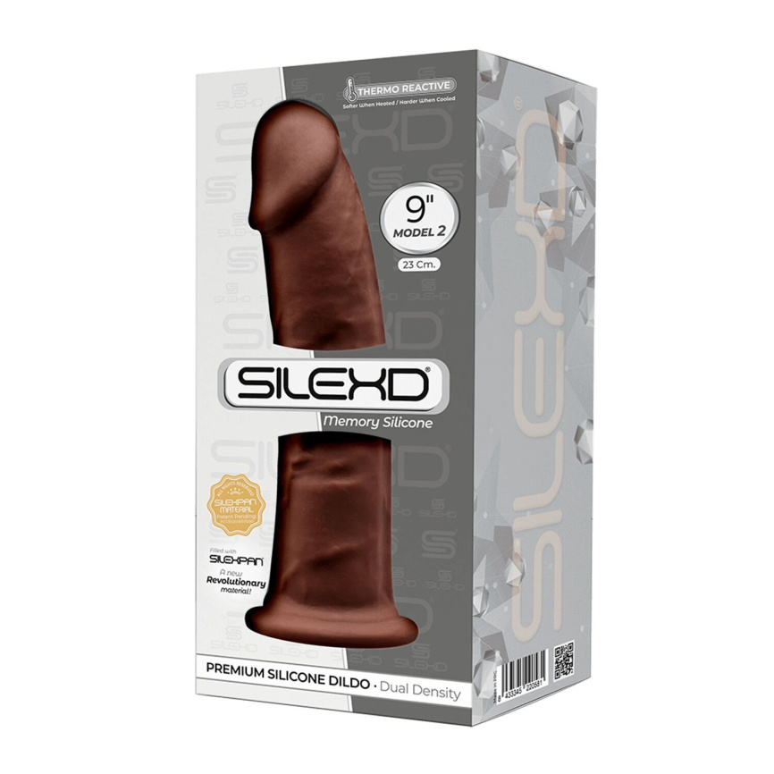 Фалоімітатор SilexD Oscar Brown (MODEL 2 size 9in), двошаровий, силікон + Silexpan, діаметр 5,4см фото 3