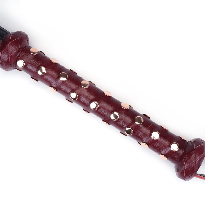 Флогер Liebe Seele Wine Red Studded Flogger, натуральна шкіра фото 3