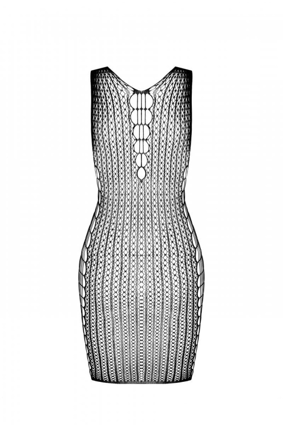 Мінісукня з вертикальним візерунком Passion BS097 One Size, white, плетіння з боків фото 4