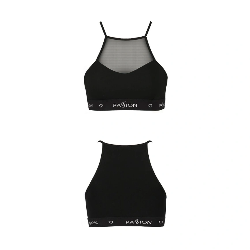 Спортивный топ с прозрачной вставкой Passion PS006 TOP M, black фото 12