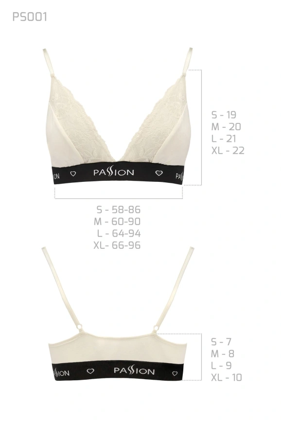 Эластичный топ с кружевом Passion PS001 TOP L, ecru фото 3
