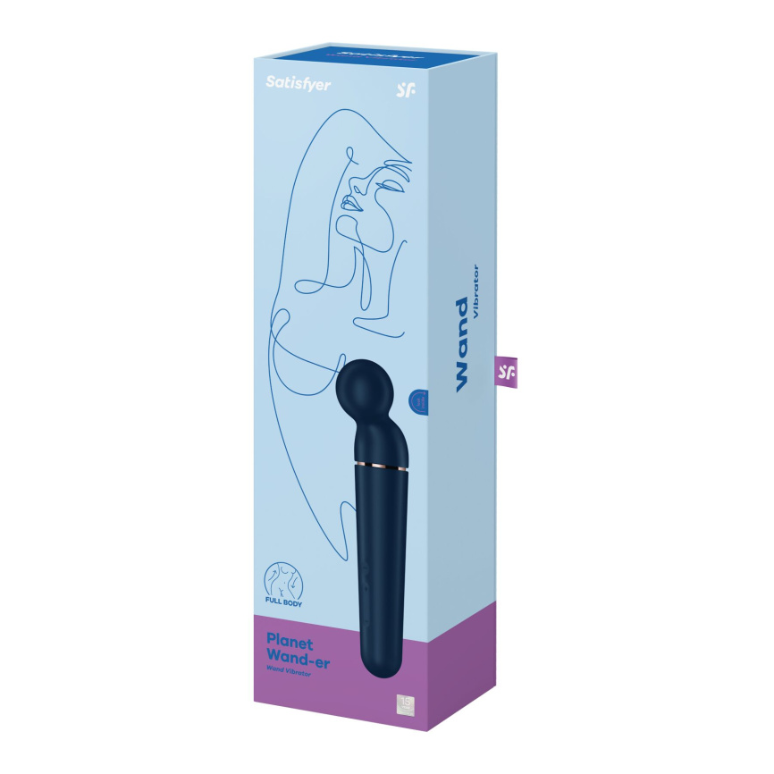 Вібромасажер Satisfyer Planet Wand-er Blue/Rosegold, дуже потужний, бездротовий фото 6