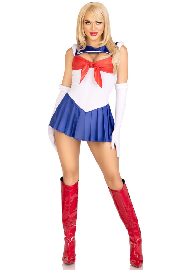 Еротичний костюм Сейлор Мун Leg Avenue Sexy Sailor L, сукня, рукавички, бант фото 4