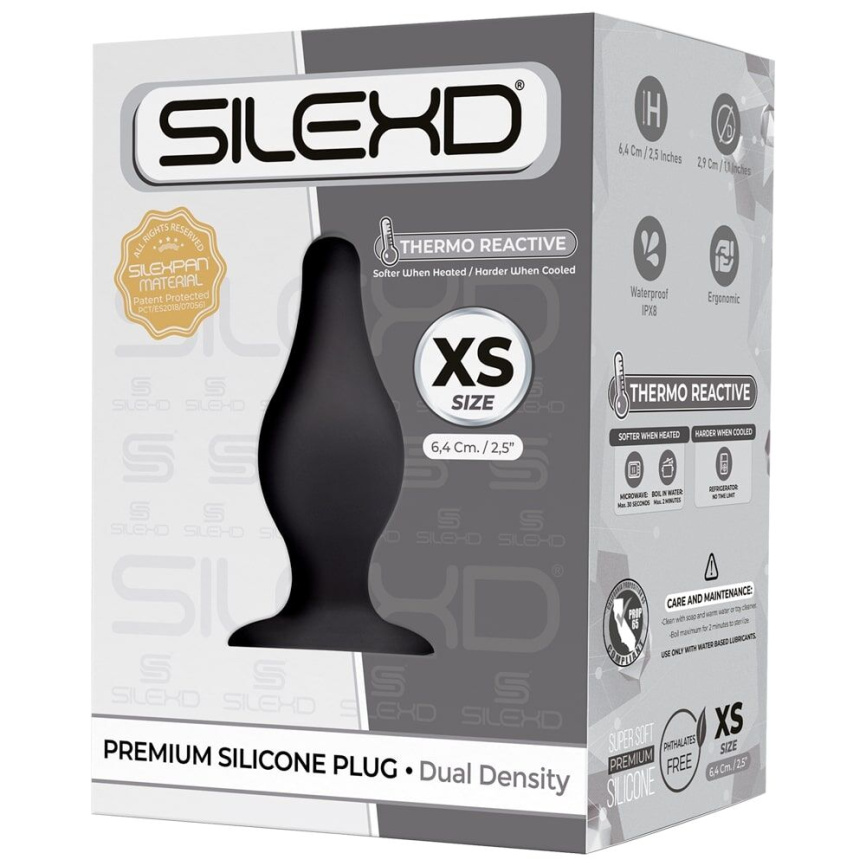 Анальна пробка SilexD (Model 2 size XS) двошарова, силікон+Silexpan, діаметр 2,9 см фото 2