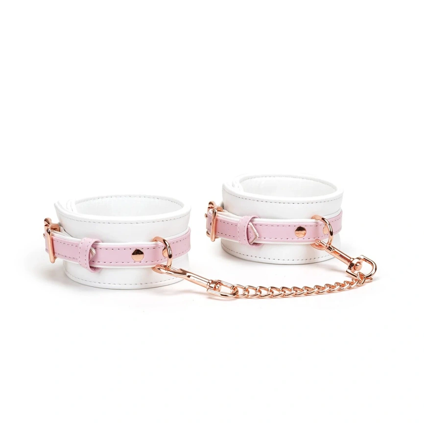 Наручники Liebe Seele White & Pink Fairy Goat Leather Hand Cuffs фото 1