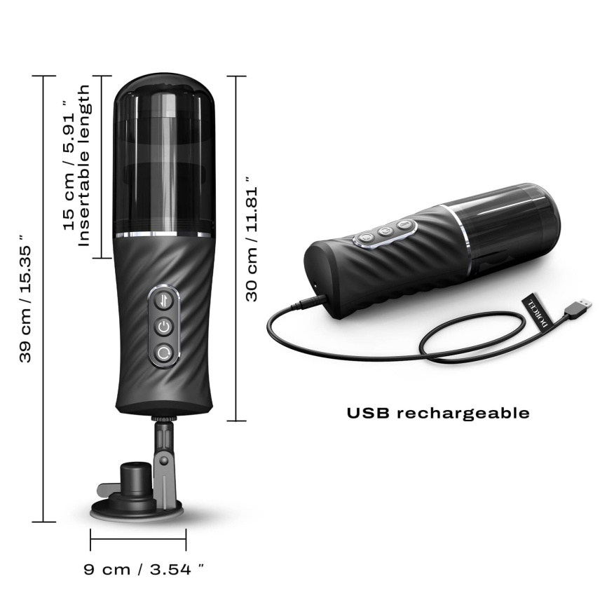 Автоматичний мастурбатор Dorcel THRUST BLOW PRO, імітація фрикцій+обертання, по 10 режимів, присоска фото 2