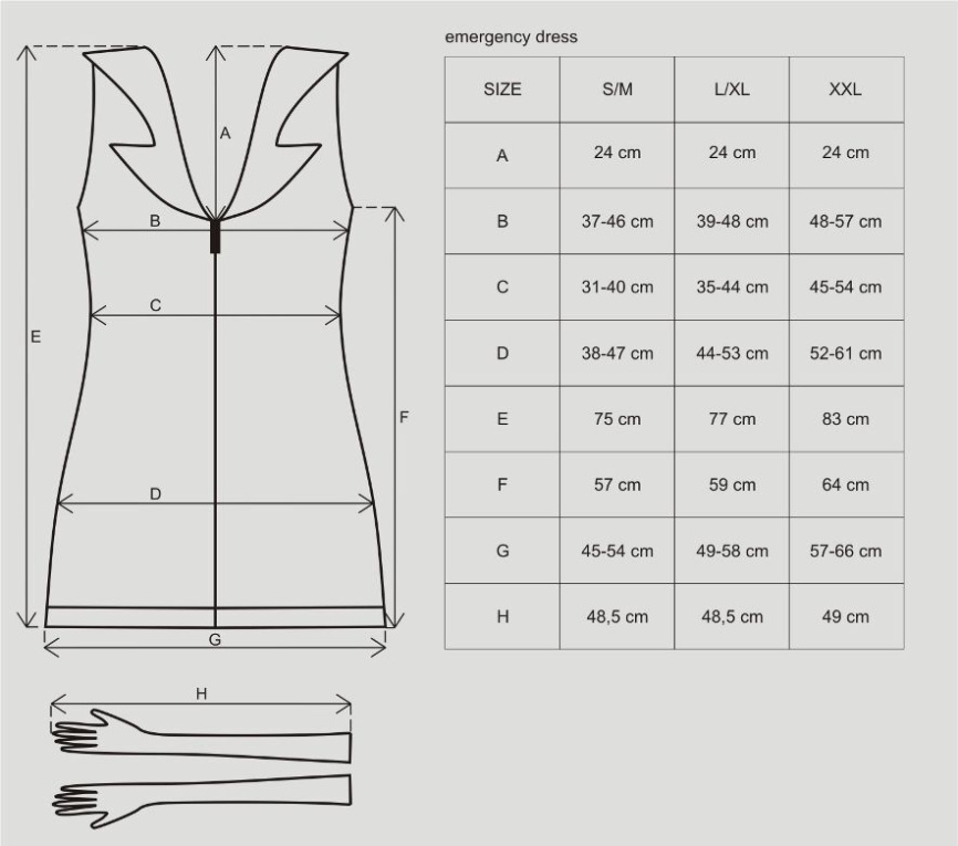 Еротичний костюм медсестри Obsessive Emergency dress S/M, white, сукня, стринги, рукавички, чепчик, стетоскоп фото 4