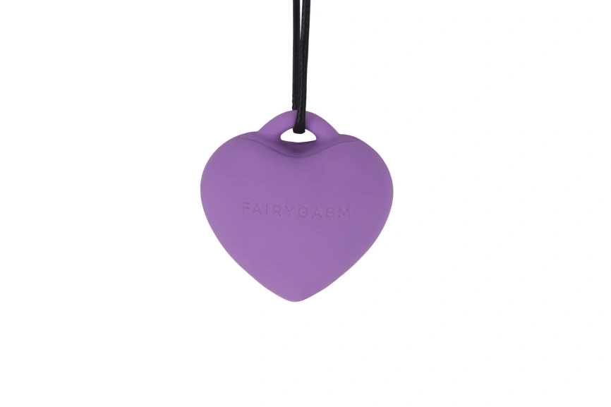 Мини-вибратор «Сердечко» FairyGasm PleasureStone violet, 9 режимов, на шнурке фото 4