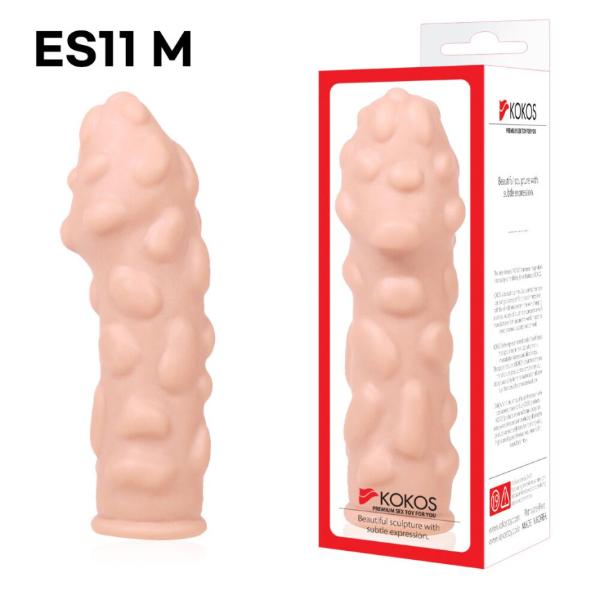 Насадка на член Kokos Extreme Sleeve ES.11 розмір M, потовщувальна, стимулюючий рельєф фото 4