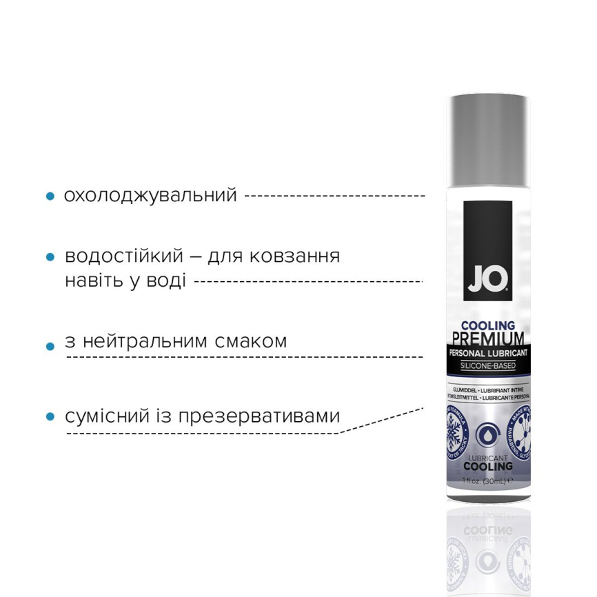 Охолоджувальний лубрикант на силіконовій основі JO PREMIUM — COOLING (30 мл) фото 3