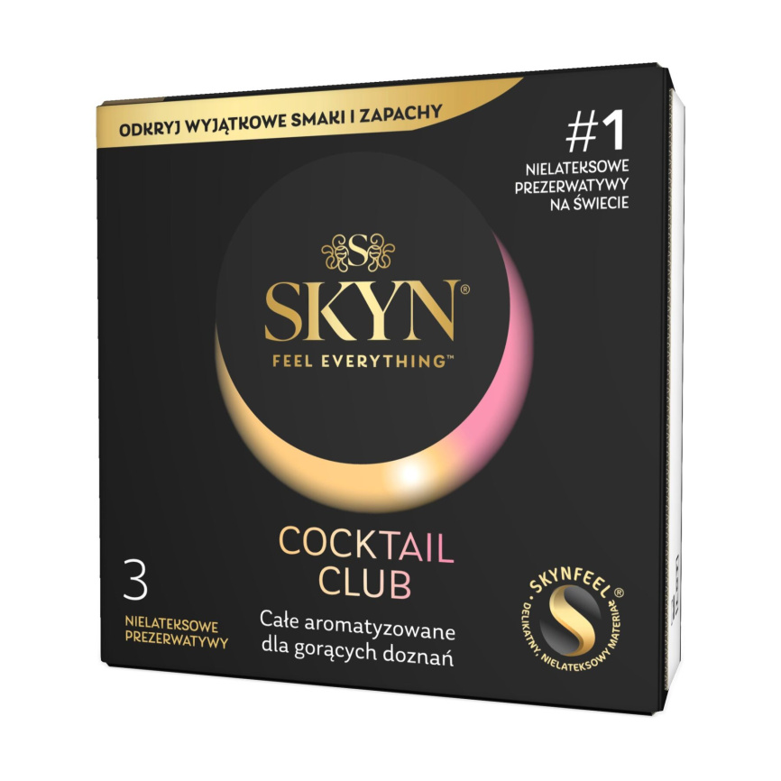 Презервативи SKYN Cocktail Club 3 шт, смаки Pina Colada, Cherry Sunrise та Passion Daiquiri фото 1