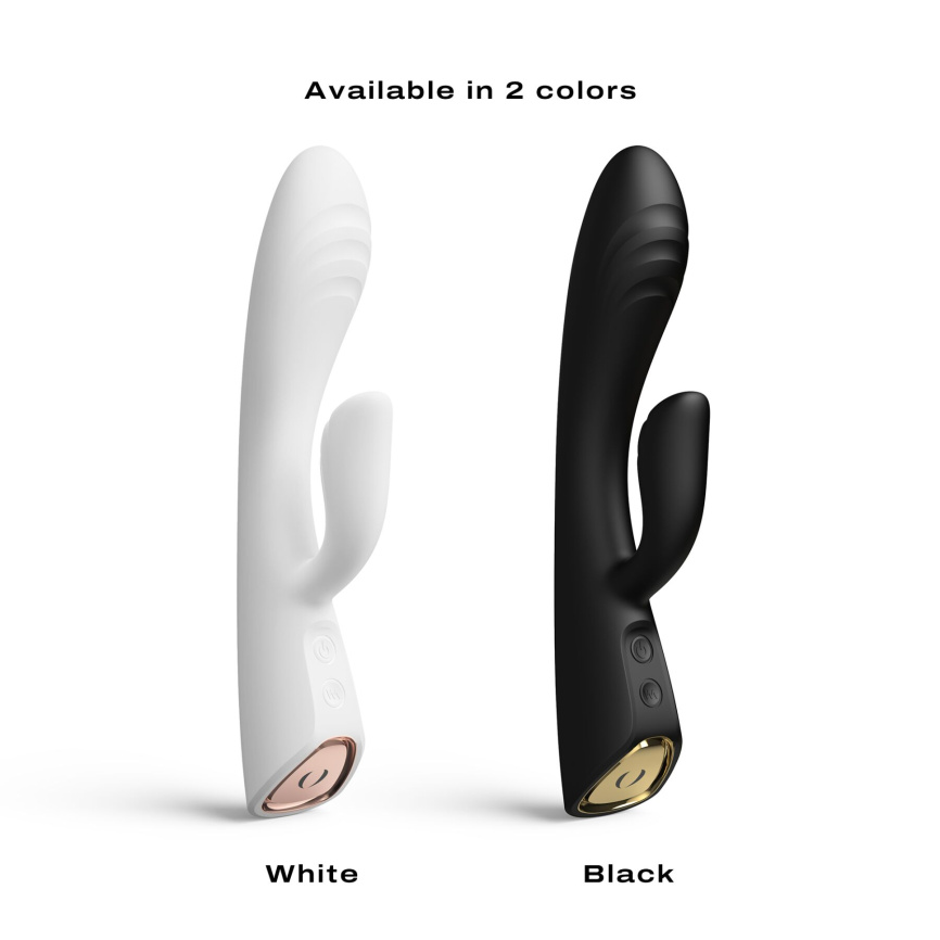 Вібратор-кролик з підігрівом Dorcel FLEXI RABBIT BLACK, гнучкий стовбур фото 6