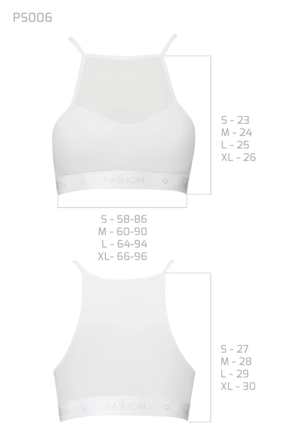 Спортивный топ с прозрачной вставкой Passion PS006 TOP XL, white фото 3