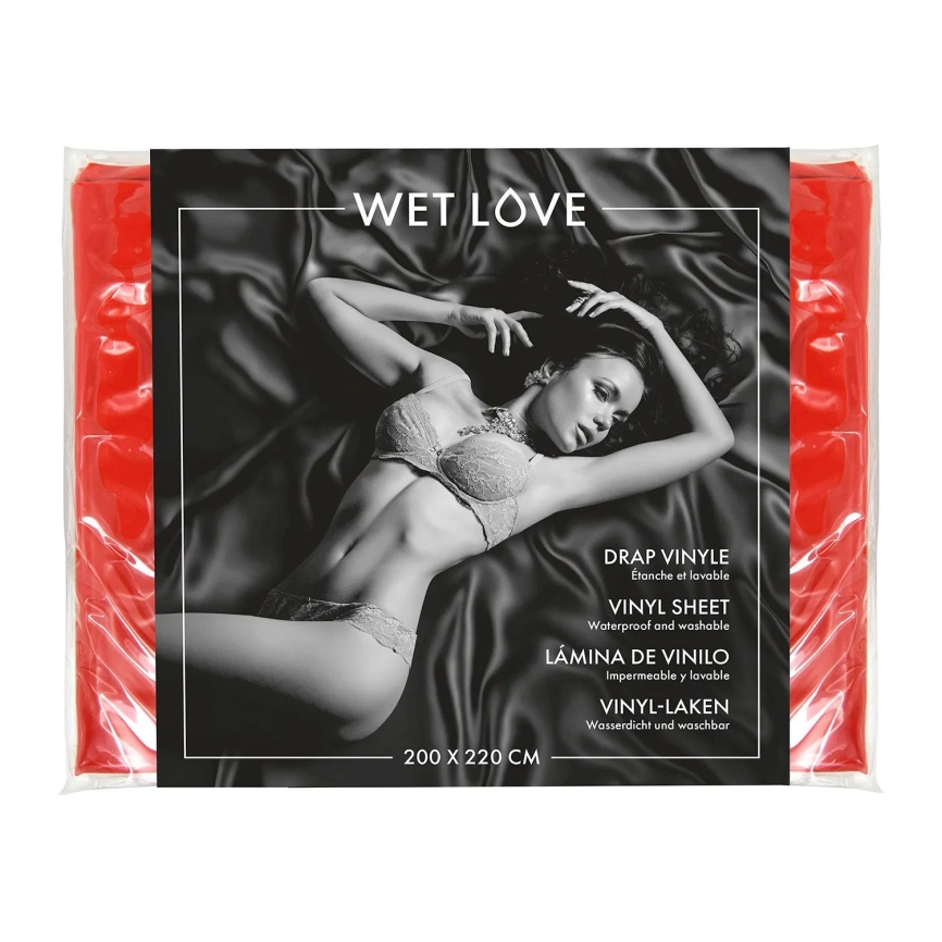 Простыня из винила Fetish Tentation Red 220x200, красная фото 1