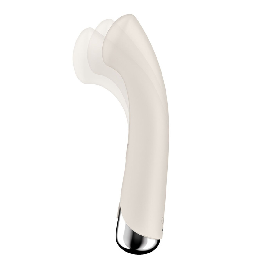 Вібратор з ротацією Satisfyer Spinning G-Spot 1 Beige, плоский майданчик для стимуляції точки G фото 2