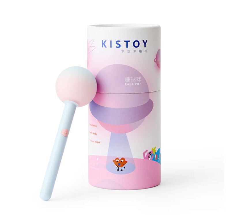 Вібратор-цукерка на паличці KISSTOY Lala Pop, 2 мотори, маска на очі в комплекті фото 1