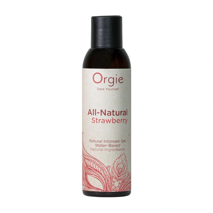 Лубрикант на водной основе Orgie All Natural Strawberry, 150 мл, со вкусом и ароматом клубники фото 1
