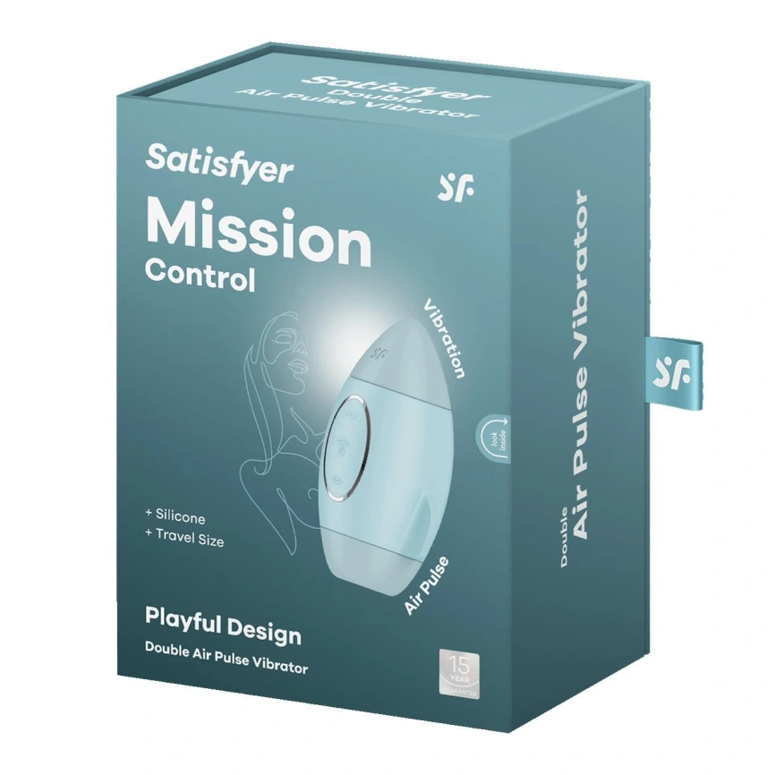 Вакуумный стимулятор с вибрацией Satisfyer Mission Control Blue, 2 независимых мотора фото 6
