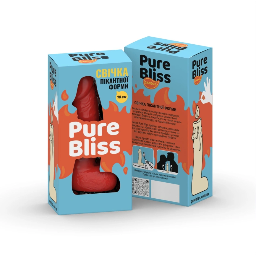 Свеча в виде члена Pure Bliss BIG Red 18 см фото 7