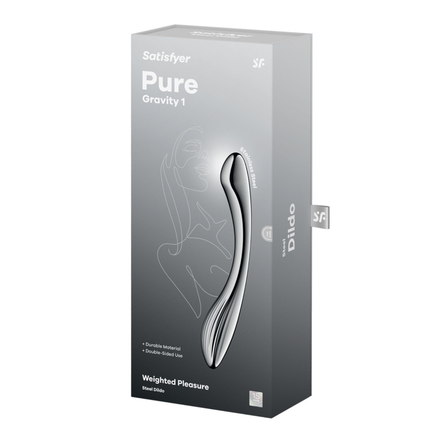 Металевий дилдо Satisfyer Pure Gravity 1, двосторонній, можна нагрівати й охолоджувати, 939 г фото 5