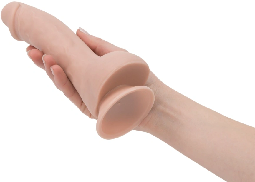 Изогнутый фаллоимитатор на присоске ADDICTION — BRAD 7,5″ Dildo With Balls, Beige фото 4